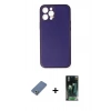 MARSİLYAN™- iPhone 12 Pro Kılıf Yadigar Klasik - Siyah 360 Mat Full Body Arka Koruyucu + Metal Kamera Lens Koruma Cam - AKYL