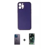 MARSİLYAN™- iPhone 12 Pro Kılıf Yadigar Klasik - Siyah 360 Mat Full Body Arka Koruyucu + Neon Fosforlu Kamera Lens - MI