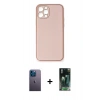 MARSİLYAN™- iPhone 12 Pro Kılıf Yadigar Klasik - Siyah 360 Mat Full Body Arka Koruyucu + Neon Fosforlu Kamera Lens - MI
