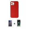 MARSİLYAN™- iPhone 12 Pro Kılıf Yadigar Klasik - Siyah 360 Mat Full Body Arka Koruyucu + Neon Fosforlu Kamera Lens - MI