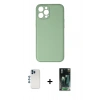 MARSİLYAN™- iPhone 12 Pro Kılıf Yadigar Klasik - Siyah 360 Mat Full Body Arka Koruyucu + Mavi Shine Kamera Lens