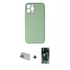 MARSİLYAN™- iPhone 12 Pro Kılıf Yadigar Klasik - Siyah 360 Mat Full Body Arka Koruyucu + Rainbow Kamera Lens Koruma Cam - GD