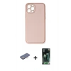 MARSİLYAN™- iPhone 12 Pro Kılıf Yadigar Klasik - Siyah 360 Mat Full Body Arka Koruyucu + Renkli Kamera Lens Koruma Cam - MI