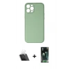 MARSİLYAN™- iPhone 12 Pro Kılıf Yadigar Klasik - Siyah 360 Mat Full Body Arka Koruyucu + Kamera Lens Koruma Cam - SF