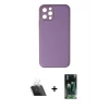 MARSİLYAN™- iPhone 12 Pro Kılıf Yadigar Klasik - Siyah 360 Mat Full Body Arka Koruyucu + Kamera Lens Koruma Cam - SF