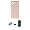 MARSİLYAN™- iPhone 12 Pro Kılıf Yadigar Klasik - Siyah 360 Mat Full Body Arka Koruyucu + Shine Kamera Lens Koruma Cam - SH