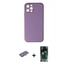 MARSİLYAN™- iPhone 12 Pro Kılıf Yadigar Klasik - Siyah 360 Mat Full Body Arka Koruyucu + Renkli Kamera Lens Koruma Cam - TU