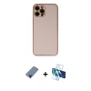 MARSİLYAN™- iPhone 12 Pro Kılıf Yadigar Klasik - Siyah 3D Antistatik Cam Ekran Koruyucu + Metal Kamera Lens Koruma Cam - MI
