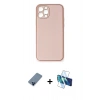 MARSİLYAN™- iPhone 12 Pro Kılıf Yadigar Klasik - Siyah 3D Antistatik Cam Ekran Koruyucu + Metal Kamera Lens Koruma Cam - MI