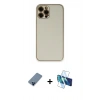 MARSİLYAN™- iPhone 12 Pro Kılıf Yadigar Klasik - Siyah 3D Antistatik Cam Ekran Koruyucu + Metal Kamera Lens Koruma Cam - MI