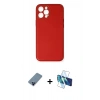 MARSİLYAN™- iPhone 12 Pro Kılıf Yadigar Klasik - Siyah 3D Antistatik Cam Ekran Koruyucu + Metal Kamera Lens Koruma Cam - MI