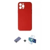 MARSİLYAN™- iPhone 12 Pro Kılıf Yadigar Klasik - Siyah 3D Antistatik Cam Ekran Koruyucu + Metal Kamera Lens Koruma Cam - GD