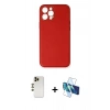 MARSİLYAN™- iPhone 12 Pro Kılıf Yadigar Klasik - Siyah 3D Antistatik Cam Ekran Koruyucu + Shine Kamera Lens - GD