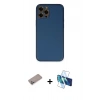 MARSİLYAN™- iPhone 12 Pro Kılıf Yadigar Klasik - Siyah 3D Antistatik Cam Ekran Koruyucu + Shine Kamera Lens Koruma Cam - SABE
