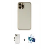 MARSİLYAN™- iPhone 12 Pro Kılıf Yadigar Klasik - Siyah 3D Antistatik Cam Ekran Koruyucu + Shine Kamera Lens - GD