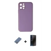 MARSİLYAN™- iPhone 12 Pro Kılıf Yadigar Klasik - Siyah 3D Antistatik Hayalet Cam Ekran Koruyucu + Metal Kamera Lens Koruma Cam - AKYL