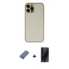 MARSİLYAN™- iPhone 12 Pro Kılıf Yadigar Klasik - Siyah 3D Antistatik Hayalet Cam Ekran Koruyucu + Metal Kamera Lens Koruma Cam - AKYL