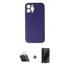 MARSİLYAN™- iPhone 12 Pro Kılıf Yadigar Klasik - Siyah 3D Antistatik Hayalet Cam Ekran Koruyucu + Kamera Lens Koruma Cam - SF