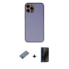 MARSİLYAN™- iPhone 12 Pro Kılıf Yadigar Klasik - Siyah 3D Antistatik Hayalet Cam Ekran Koruyucu + Metal Kamera Lens Koruma Cam - MR