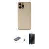 MARSİLYAN™- iPhone 12 Pro Kılıf Yadigar Klasik - Siyah 3D Antistatik Hayalet Cam Ekran Koruyucu + Renkli Kamera Lens Koruma Cam - PE