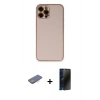 MARSİLYAN™- iPhone 12 Pro Kılıf Yadigar Klasik - Siyah 3D Antistatik Hayalet Cam Ekran Koruyucu + Renkli Kamera Lens Koruma Cam - PE