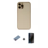MARSİLYAN™- iPhone 12 Pro Kılıf Yadigar Klasik - Siyah 3D Antistatik Hayalet Cam Ekran Koruyucu + Shine Kamera Lens Koruma Cam - PE