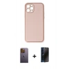 MARSİLYAN™- iPhone 12 Pro Kılıf Yadigar Klasik - Siyah 3D Antistatik Hayalet Cam Ekran Koruyucu + Neon Fosforlu Kamera Lens - SI