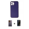 MARSİLYAN™- iPhone 12 Pro Kılıf Yadigar Klasik - Siyah 3D Antistatik Hayalet Cam Ekran Koruyucu + Neon Fosforlu Kamera Lens - SI