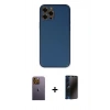 MARSİLYAN™- iPhone 12 Pro Kılıf Yadigar Klasik - Siyah 3D Antistatik Hayalet Cam Ekran Koruyucu + Neon Fosforlu Kamera Lens - SI