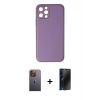 MARSİLYAN™- iPhone 12 Pro Kılıf Yadigar Klasik - Siyah 3D Antistatik Hayalet Cam Ekran Koruyucu + Neon Fosforlu Kamera Lens - SI