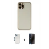 MARSİLYAN™- iPhone 12 Pro Kılıf Yadigar Klasik - Siyah 3D Antistatik Hayalet Cam Ekran Koruyucu + Shine Kamera Lens - MI