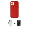 MARSİLYAN™- iPhone 12 Pro Kılıf Yadigar Klasik - Siyah 3D Antistatik Hayalet Cam Ekran Koruyucu + Shine Kamera Lens - MI
