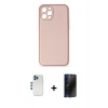 MARSİLYAN™- iPhone 12 Pro Kılıf Yadigar Klasik - Siyah 3D Antistatik Hayalet Cam Ekran Koruyucu + Shine Kamera Lens - MI