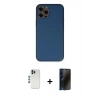 MARSİLYAN™- iPhone 12 Pro Kılıf Yadigar Klasik - Siyah 3D Antistatik Hayalet Cam Ekran Koruyucu + Shine Kamera Lens - MI