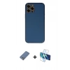 MARSİLYAN™- iPhone 12 Pro Kılıf Yadigar Klasik - Siyah 3D Antistatik Seramik Nano Ekran Koruyucu + Açık Yeşil Metal Kamera Lens Koruma Cam
