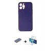 MARSİLYAN™- iPhone 12 Pro Kılıf Yadigar Klasik - Siyah 3D Antistatik Seramik Nano Ekran Koruyucu + Renkli Kamera Lens Koruma Cam - MI