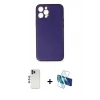 MARSİLYAN™- iPhone 12 Pro Kılıf Yadigar Klasik - Siyah 3D Antistatik Seramik Nano Ekran Koruyucu + Shine Kamera Lens - MI