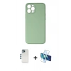 MARSİLYAN™- iPhone 12 Pro Kılıf Yadigar Klasik - Siyah 3D Antistatik Seramik Nano Ekran Koruyucu + Shine Kamera Lens - MI