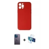 MARSİLYAN™- iPhone 12 Pro Kılıf Yadigar Klasik - Siyah 3D Antistatik Seramik Nano Ekran Koruyucu + Neon Fosforlu Kamera Lens - MI