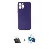 MARSİLYAN™- iPhone 12 Pro Kılıf Yadigar Klasik - Siyah 3D Antistatik Seramik Nano Ekran Koruyucu + Kamera Lens Koruma Cam - SF