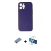MARSİLYAN™- iPhone 12 Pro Kılıf Yadigar Klasik - Siyah 3D Antistatik Seramik Nano Ekran Koruyucu + Shine Kamera Lens Koruma Cam - PE