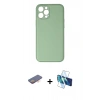 MARSİLYAN™- iPhone 12 Pro Kılıf Yadigar Klasik - Siyah 3D Antistatik Seramik Nano Ekran Koruyucu + Renkli Kamera Lens Koruma Cam - TU