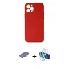 MARSİLYAN™- iPhone 12 Pro Kılıf Yadigar Klasik - Siyah 3D Antistatik Seramik Nano Ekran Koruyucu + Renkli Kamera Lens Koruma Cam - TU