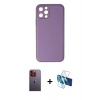 MARSİLYAN™- iPhone 12 Pro Kılıf Yadigar Klasik - Siyah 3D Antistatik Seramik Nano Ekran Koruyucu + Neon Fosforlu Kamera Lens - TU