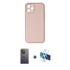 MARSİLYAN™- iPhone 12 Pro Kılıf Yadigar Klasik - Siyah 3D Antistatik Seramik Nano Ekran Koruyucu + Neon Fosforlu Kamera Lens - YL