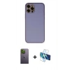 MARSİLYAN™- iPhone 12 Pro Kılıf Yadigar Klasik - Siyah 3D Antistatik Seramik Nano Ekran Koruyucu + Neon Fosforlu Kamera Lens - YL