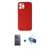 MARSİLYAN™- iPhone 12 Pro Kılıf Yadigar Klasik - Siyah 3D Antistatik Seramik Nano Ekran Koruyucu + Neon Fosforlu Kamera Lens - YL