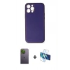MARSİLYAN™- iPhone 12 Pro Kılıf Yadigar Klasik - Siyah 3D Antistatik Seramik Nano Ekran Koruyucu + Neon Fosforlu Kamera Lens - YL