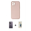 MARSİLYAN™- iPhone 12 Pro Kılıf Yadigar Klasik - Siyah 6D Mat Seramik Hayalet Nano Ekran Koruyucu + Neon Fosforlu Kamera Lens - BZ