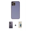 MARSİLYAN™- iPhone 12 Pro Kılıf Yadigar Klasik - Siyah 6D Mat Seramik Hayalet Nano Ekran Koruyucu + Neon Fosforlu Kamera Lens - BZ